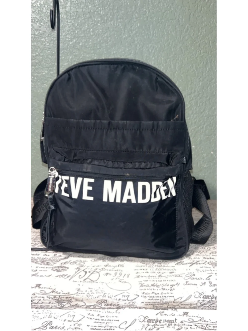Women's Steve Madden Black & White Logo Backpack One Size